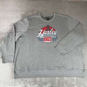 Harley-Davidson Pullover Sweatshirt Mens 5X Gray 1903 Motorcycles NWOT Defect
